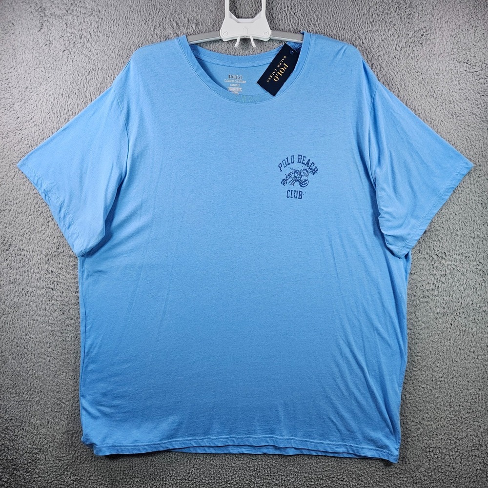 NEW Polo Ralph Lauren T-Shirt Men 2X Polo Beach‎ Club Light Blue Lightweight
